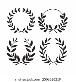 Classic Laurel Wreath Vector Set - Elegant Decorative Elements