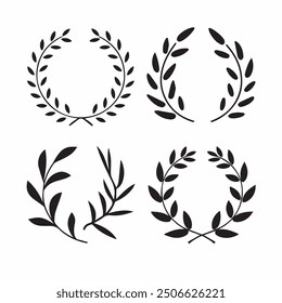 Classic Laurel Wreath Vector Set - Elegant Decorative Elements