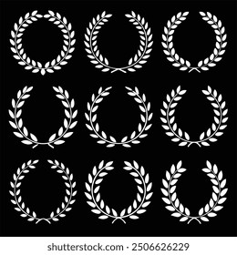 Classic Laurel Wreath Vector Set - Elegant Decorative Elements