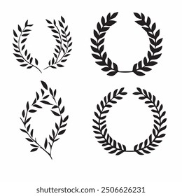 Classic Laurel Wreath Vector Set - Elegant Decorative Elements