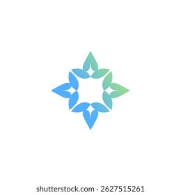 classic leaf with modern color for business icon