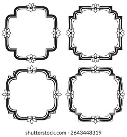 Klassieke Bladerrijke Vintage Decoratieve Bloemenlijsten Vector Collection
