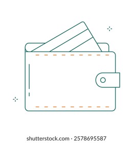 Classic Leather Bifold Wallet Vector Icon Design