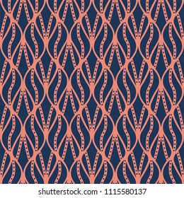 Classic Leaves Art Deco Seamless Pattern. Geometric Leaf Stylish Texture. Abstract Feather Retro Vector Texture.