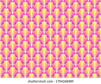 Classic Leaves Art Deco Seamless Pattern. Geometric Leaf Stylish Texture. Abstract Feather Retro Vector Texture.