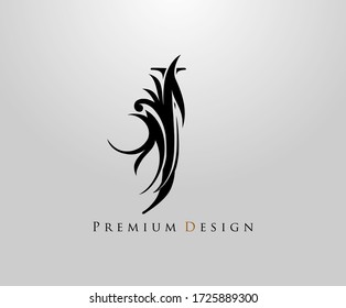 Classic Letter J Heraldic logo. Vintage classic gothic drawn emblem 