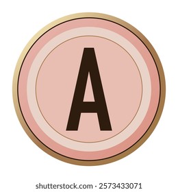 Classic Letter “A” in Subtle Pink and Gold - Ideal for Valentine’s Day Love Tokens and Designs