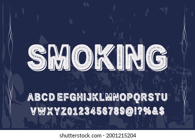 classic lettering, alphabet font, blue  and white style background, typeface vector design