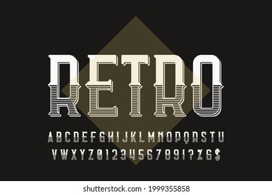 classic lettering, alphabet font, dark green and black style background, typeface vector design