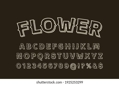 classic lettering, alphabet font, green and gray style background