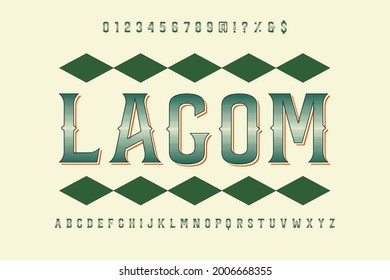 classic lettering, alphabet font, green style background, typeface vector design