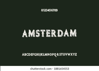 classic lettering, alphabet font, white and black style background