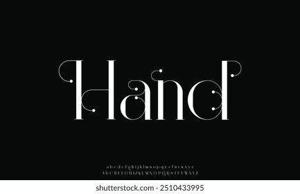 Classic lettering minimal fashion design. Elegant typography alphabet a to z and number. Vector illustration
