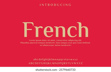 Classic Lettering Minimal Fashion Designs. Typography modern serif fonts regular decorative vintage concept Vector illustration. Elegant Font Uppercase Lowercase and Number Premium Serif Typeface