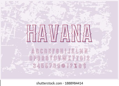 classic lettering, orange and white and pink style background, alphabet font