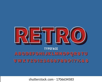 Grabado clásico, efecto de sombra de estilo rojo de tipo retro