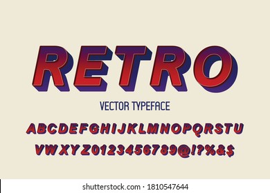 classic lettering, vintage font, blue style background, typeface vector design