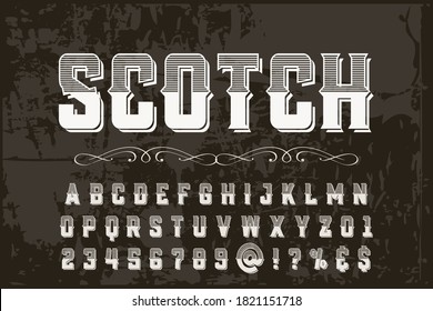 classic lettering, vintage font, typeface vector design, brown style background