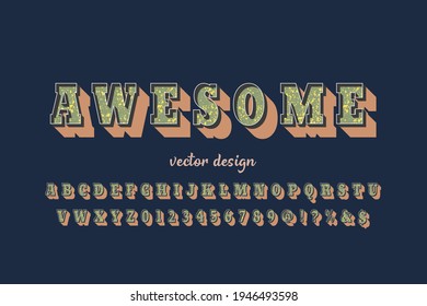 classic lettering, white and blue style background, alphabet font