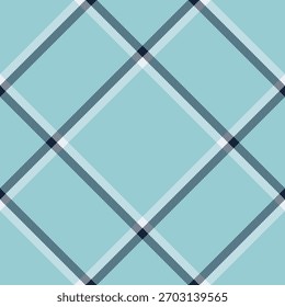 Klassisches hellblaues kariertes Muster. Nahtlose Tartan-Textur mit sich kreuzenden Linien und Quadraten für Textilien, Hintergründe oder Designs, die eine anspruchsvolle Note benötigen.