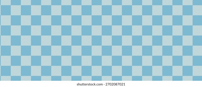 Classic light blue vichy gingham check seamless pattern. Retro picnic plaid for fabric, tablecloths, and kids textiles