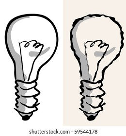 classic Light bulb. rough and smooth