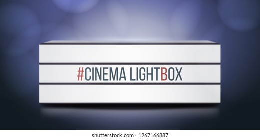 Classic lightbox signage. Banner for projects or advertising. Light banner, vintage billboard or bright signboard. Cinema or theater light box frame for ads.