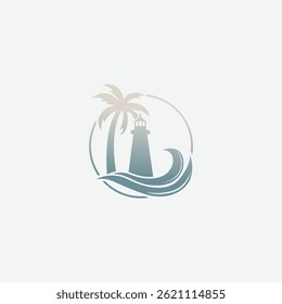 Classic Lighthouse Logo, Nautical Lighthouse Logo, Coastal Lighthouse Logo