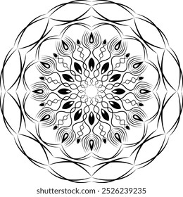 classic line art mandala design illustrator