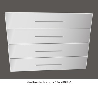 Classic linen closet for the bedrooms. Vector illustration.