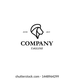 Classic Lion head logo design. Simple elegant company brand icon template