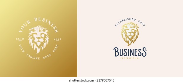 Classic Lion Head Logo In Luxury Gold Color