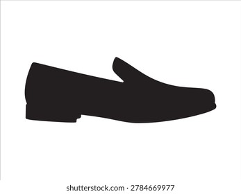 Classic loafer style in silhouette flat vector illustration isolated design