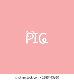 classic logo font pig and can used as a vector 