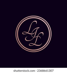 letras de logotipo clásicas L, I y L, ilustración vectorial