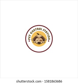 Classic logo vector with dog training icon