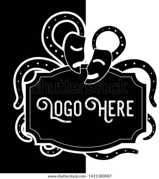 classic logo\
vintage wood. octopus and\
theater