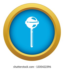 Classic lollipop icon blue vector isolated on white background for any design
