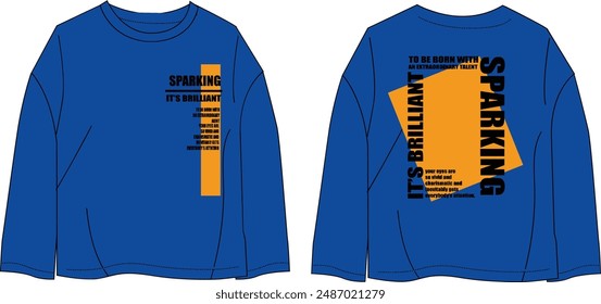 classic long sleeve men's t-shirt  print design vector