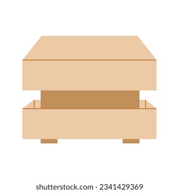 Classic low coffee table for interior design separately on a white background.. Elements of home furniture. Vector flat illustration...