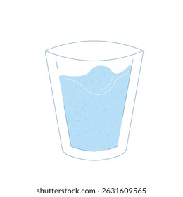 Classic low soda water glass in a flat outline style with texture