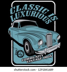 classic is luxurious, classic car vector illustration
