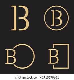 Classic Luxurious Clean Gold B Latter Monogram Logo Concept Vector Bundles