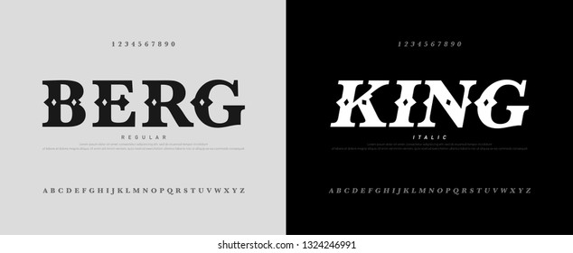 classic luxury alphabet logotype with royal font. Typography fonts letters uppercase and number. vector illustration