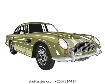 Ilustración vectorial de coche de lujo clásico aislado