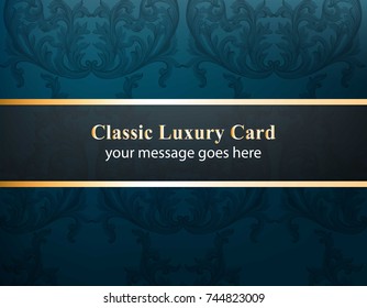 Classic Luxury card with luxurious ornament Vector. Abstract design illustration. Place for texts