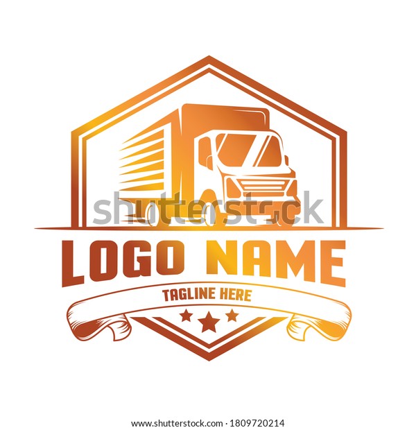 classic luxury\
delivery truck logo\
template
