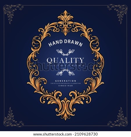 Classic luxury frame hand drawn Vector illustrations for your work Logo, mascot merchandise t-shirt, stickers and Label designs, poster, greeting cards advertising business company or brands.