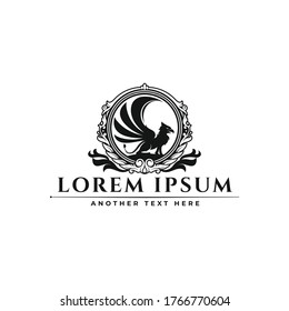 Classic Luxury Ornamental Badge griffin logo design