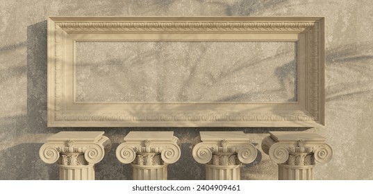 Classic luxury podium product background. 3d podium classic style and nature light shadow white background for branding presentation. 3d rendering illustration
